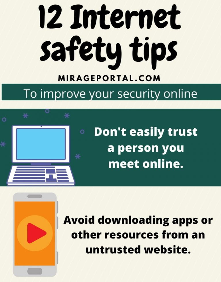 12 Internet Safety Tips Infographics - Mirage Portal