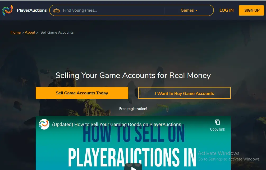 selling game accounts and earn money