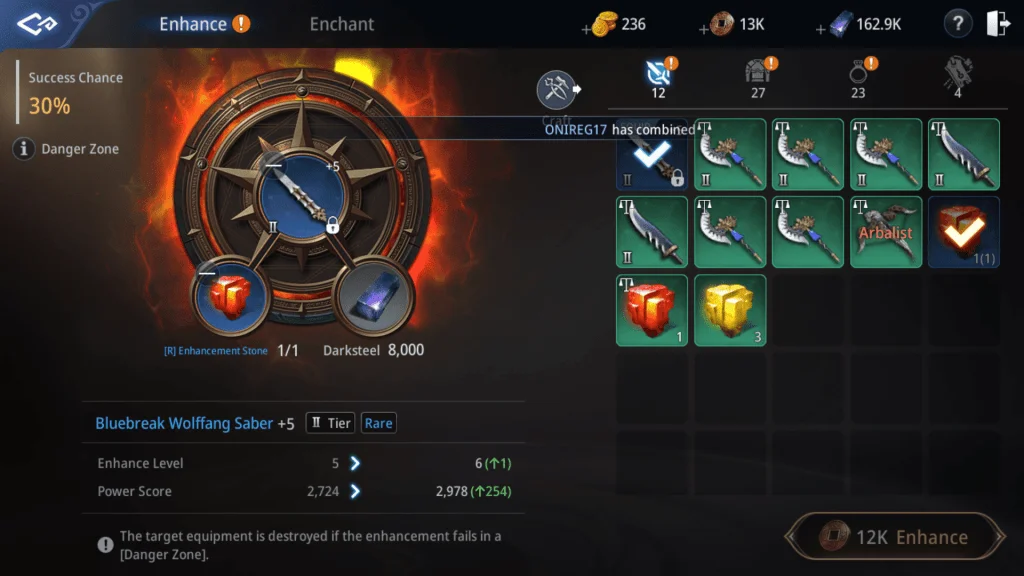 enhance weapon in mir4