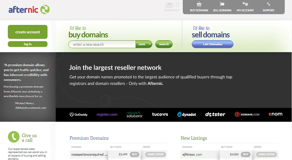 afternic best place to sell domain names