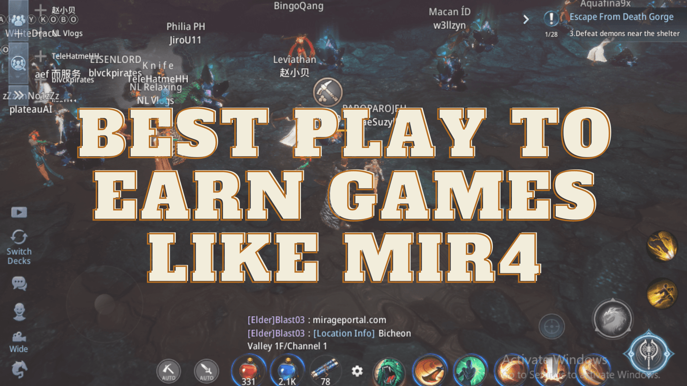 Best Play To earn Games Like mir4