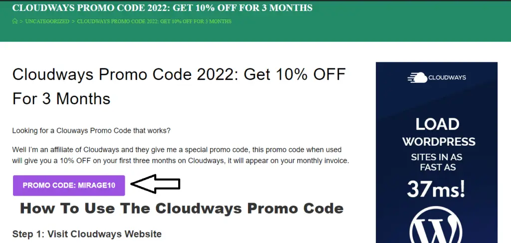 first step cloudways promo code