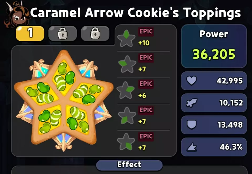caramel arrow cookie toppings full set of juicy apple 