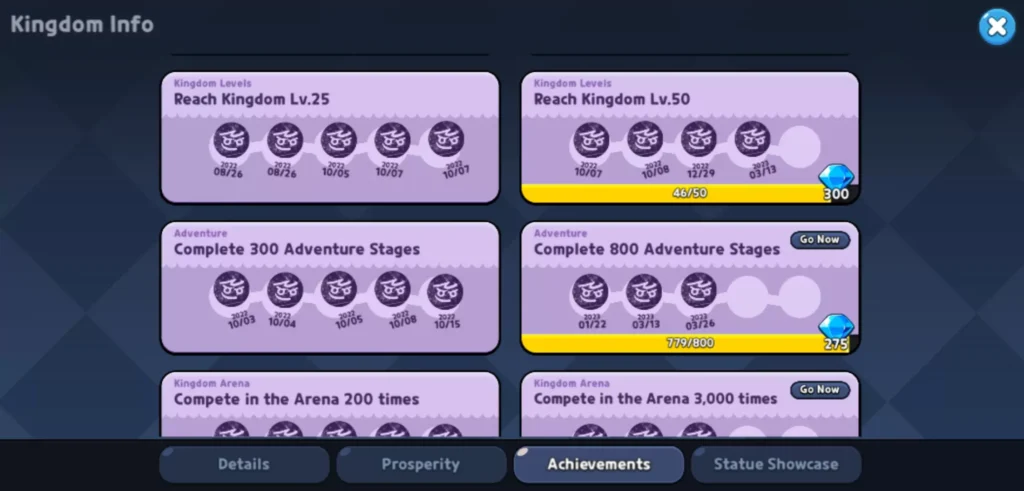 get crystals by completing achievements