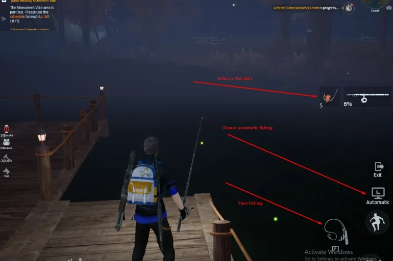 how to start fishing in undawn step 3