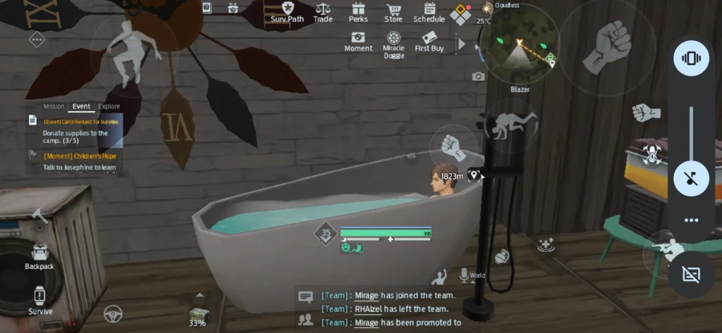 taking a bath in undawn: realistic feature